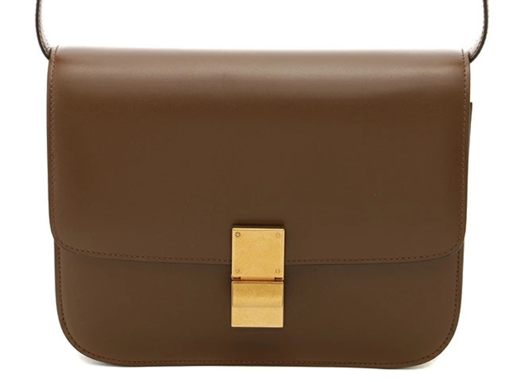 Celine Shoulder Bag Camel Brown Calf Leather